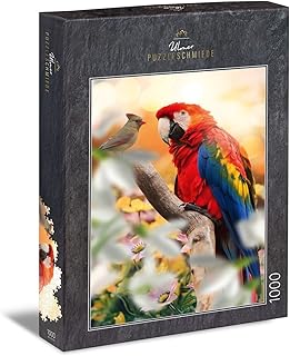 Ulmer Puzzleschmiede – Puzzle „Papagei“ – Klassisches 1000 Teile Puzzle – Farbenfrohes Tier…
