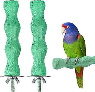 2 Stück Schnabelschleifstein Vogel Papageienkäfig Sitzstange rutschfeste Nageltrimmstange Papag…