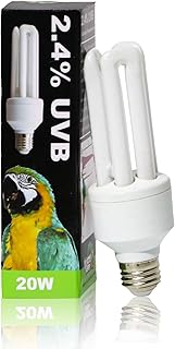 LUCKY HERP 2.4 UVB Vogellampe, 20W UVA UVB Glühbirne für Vögel, Kompakte Leuchtstofflampe für…