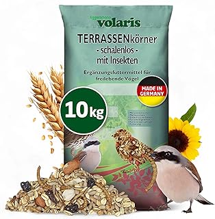 Eggersmann volaris Terrassenkörner mit Insekten 10 kg – Schalenfreies Wildvogelfutter mit Mehl…