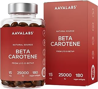 Beta Carotin Kapseln Hochdosiert für Bräune 25000 IE Vitamin A Hochdosiert – Beta Carotin Bräu…