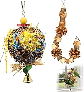 Wellensittich Spielzeug, 2 Stück Wellensittich Schaukel, Wellensittich Zubehör, Vogelspielzeug,…