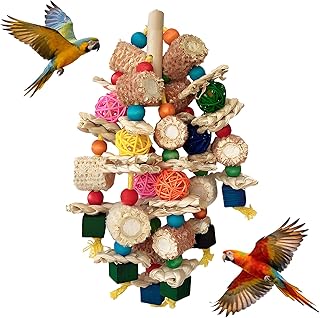 Vogelspielzeug für große Vögel, Papageienspielzeug, Vogel Kauen Spielzeug, mit Maiskolben und …