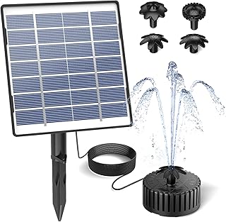 AISITIN Solar Springbrunnen für Außen,Neuestes Upgraded 1,5W Glas Solarbrunnen für Draussen, S…
