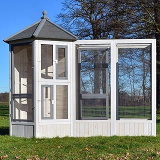 zooprinz Premium XXL Vogelvoliere mit Sitzstange – aus hochwer-tigem Vollholz und verzinktem Dr…