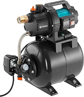 Gardena Hauswasserwerk 3700/4: Pumpe zur Hauswasserversorgung mit 19l Tank, EPDM Membrane und Mes…