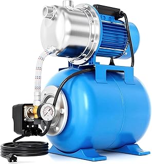 FOTING Hauswasserwerk INOX aus Edelstahl 1100 W, Fördermenge 4600 l/h, Förderhöhe bis 45 m, ma…