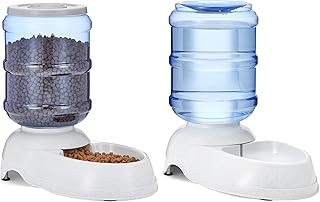 Amazon Basics Futter- und Wasserspender für Haustiere, Tränke, 3.8 liters, Größe S, Transpare…