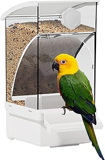 Automatischer Vogelfutterspender, Automatischer Futterspender Vögel Acryl Vogelkäfig-Futterspen…