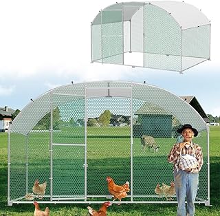 Aufun Freilaufgehege 3x2x2m Hühnerstall Haustierkäfig Freigehege, Verzinkter Stahlrahmen Bogena…