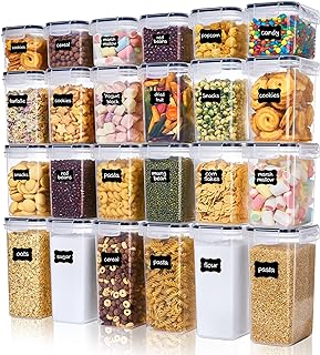 Vtopmart Vorratsdosen mit Deckel Luftdicht, Set mit 24 Vorratsbehälter, BPA-frei, Küchen Aufbew…