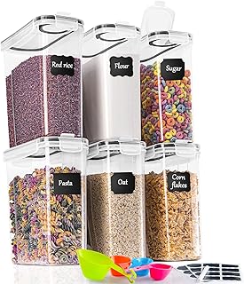 GoMaihe Vorratsdosen Set, 2.5L*6 Stück Aufbewahrungsbox Küche Organizer, Luftdicht Frischhalted…