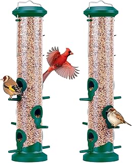 Kingsyard 2X Vogelfutterspender 38cm – mit 6 Anflugstangen, Vogel Futterstation, Wildvogelfutters…