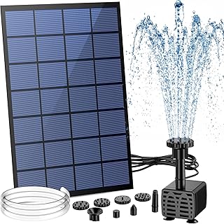 AISITIN Solar Springbrunnen für Außen, 2,5W DIY Solar Teichpumpe mit 1,2M Wasserleitung Solarbr…
