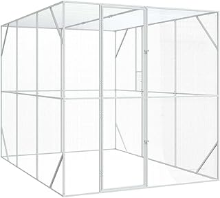 vidaXL Vogelkäfig Anthrazit 210 x 304 x 213 cm Verzinkter Stahl, Moderne Outdoor-Voliere, geräu…