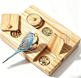 6 in 1 Birds Foraging Puzzle, Wooden Parakeets Feeding Toy, Vogelspielzeug Mit Futterbox, Interak…