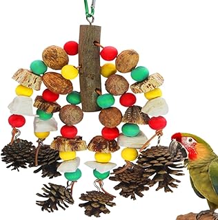 MQUPIN Papageienspielzeug, nussiges, nährstoffreiches Vogelspielzeug, natürliches hölzernes Be…
