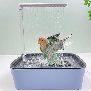 Automatischer Käfig-montierter Vogelbad mit Wasserzirkulation – Selbstreinigende Dusche für Wel…