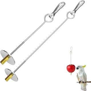 2 Stück Edelstahl Obstspieß Set Vogelzubehör | Futterhalter & Intelligenzspielzeug für Wellen…