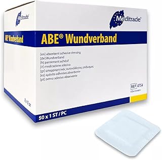 Wundpflaster Steril 8x10cm 50 Stück, Steriler Wundverband Pflaster Sensitiv Saugstark & Hautfreu…