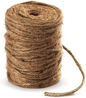 100M Garten Kordel 4 mm JuteSchnur Absofine Natürliche Jute Bastelschnur für Haushalt Garten DI…