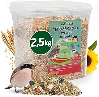 Eggersmann volaris Terrassenkörner mit Insekten 2,5 kg – Schalenfreies Wildvogelfutter mit Meh…