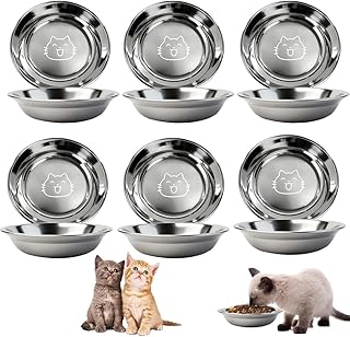 6 Stück Katzennapf Edelstahl 304 Material Futternapf Katze Katzen Napf Fressnapf Katze Wassernap…