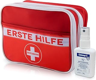 Erste Hilfe Set, deutschsprachig + Notfalltasche, Erste Hilfe Tasche, Notfall-spezifischer Inhalt…
