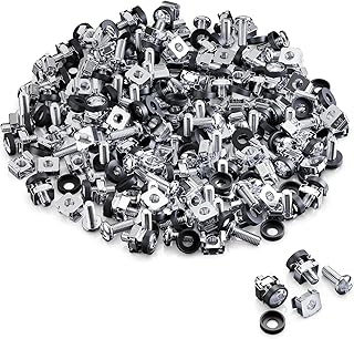 deleyCON M6 Käfigmuttern & Schrauben Set, 100 Stück – Silber | Für 10 Zoll und 19 Zoll Netzwer…