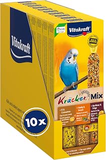 Vitakraft Kräcker Mix, Vogelsnack, Knabberstangen, mit Ei und Grassamen, mit Aprikose und Feige,…
