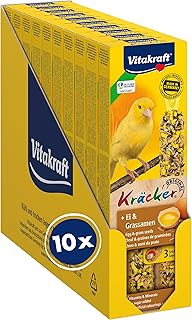Vitakraft Kräcker, Knabberstangen für Kanarienvögel, mit Ei und Grassamen, mit Vitaminen und M…