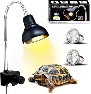 Schildkröte Wärmelampe, Wärmespotlampe für Aquarium Reptil mit 2 UVA UVB Basking Spot Glühbi…