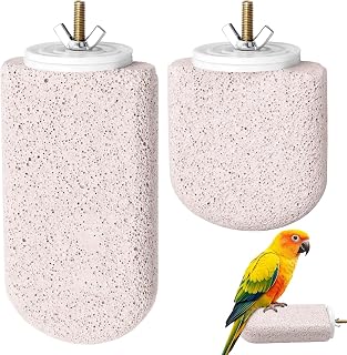 2 Stück Vogel Sitzstange aus Mineralstein Vogelkäfig Knabberstange Zubehör | Natürliche Knabb…