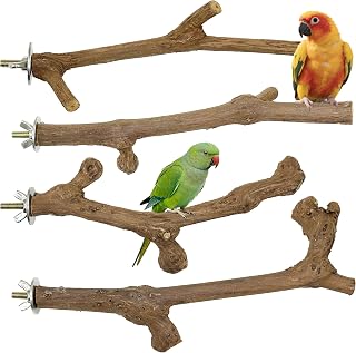 Naturholz Sitzstangen Set für Vögel, Papageien Sitzstangen aus Naturholz, Natürlicher Traubens…