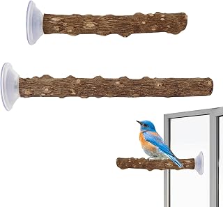 2 Stück Sitzstangen für Wellensittiche, Sitzstangen für Vögel, Vogelstange aus Holz, Natürli…