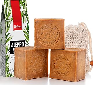 Natura Germania® Original Aleppo Seife Set | 3x 200g | 90% Olivenöl & 10% Lorbeeröl | Natursei…