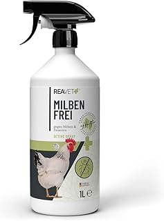 ReaVET Milbenspray Hühner 1L – Gegen Milben, Rote Vogelmilbe & Parasiten – Milben Spray für…