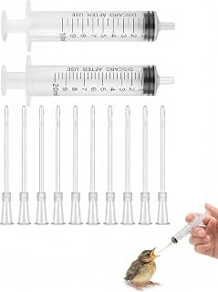 12 Pcs Spritze mit Schlauch Set für Jungvögel, Aufziehspritze 10ml & 20ml für Reine Flüssigke…