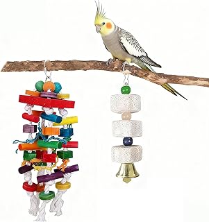 2 Stück Papageienspielzeug Hängespielzeug, Wellensittich Spielzeug, Vogelspielzeug, Kauspielzeu…