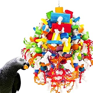MQUPIN Großes Papagei Spielzeug Vogelspielzeug,Stark Kauendes Spielzeug Für Papagei100% Natürl…