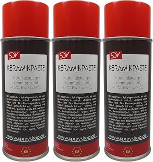 SDV Chemie Keramikpaste 3x 400ml Anti Seize | Keramik Spray, Montagepaste bis 1400°C, KFZ, PKW