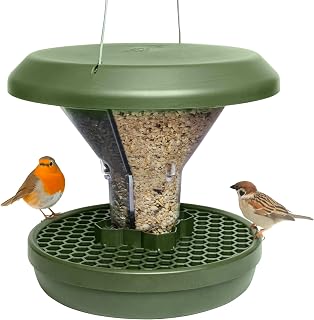 SWISSINNO Vogelfutterhaus zum Aufhängen – Davos SMART Birds – Vogelfutterspender mit Auffangsc…