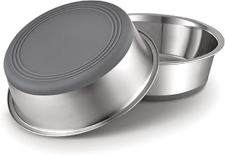 PEGGY11 Hundeschalen aus Edelstahl aus Metall| 900ml, 2 Stücke | Rutschfestes Silikonkautschuk-B…