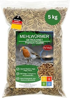 Mehlwürmer getrocknet 5 kg – Premium Einzelfuttermittel für Wildvögel, Ergänzung zum Vogelf…