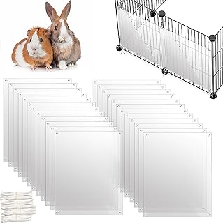 Oncpcare Transparenter Käfig-Seitenschutz für Kleintiere, 24 Stück 26 × 21 cm – Urin- & Spr…