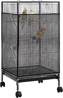 Trinkrittey Vogelkäfig Schutznetz, Verstellbare Universal Vogelkäfig Abdeckung Papageien Nylon …