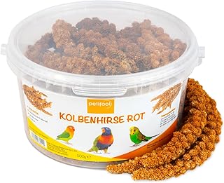 petifool Kolbenhirse rot 500g – Einzelfuttermittel für alle Ziervögel – Vogelfutter – 100% Natur