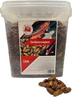 Koi Herdecke getrocknete Seidenraupen 1,2 kg – 5 Liter Instektensnack als Teich- und Fischfutter …