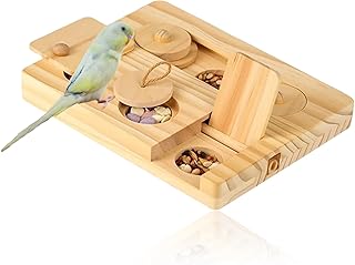 6 in 1 Vögel Futtersuchpuzzle, Holz Sittiche Futterspielzeug Interaktiver Vogel Spielzeug mit Fu…
