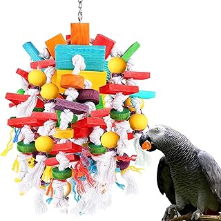 Mehrfarbige Holzblöcke Reißen Vogel Papagei Kauen Spielzeug | Vogel Spielzeug für Afrikanische…